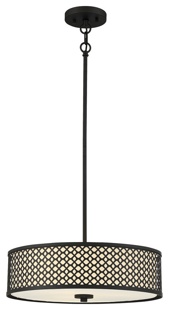 3-Light Pendant, Matte Black
