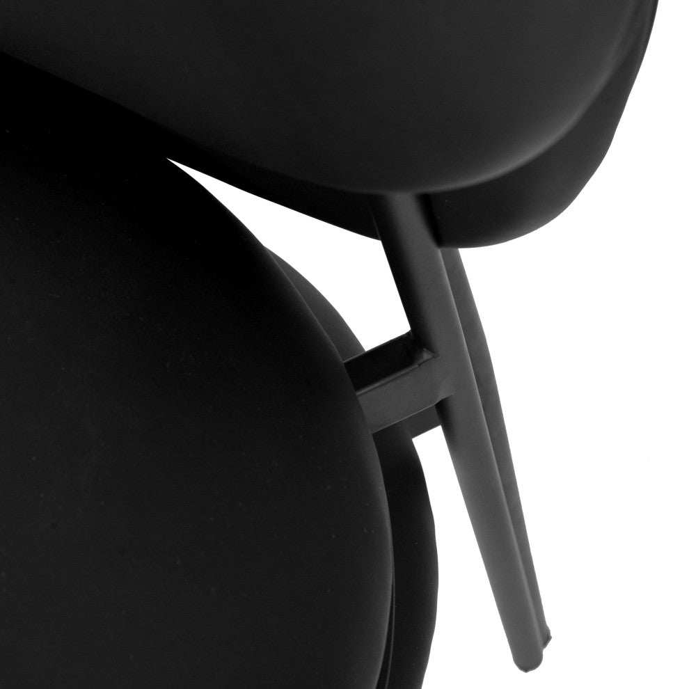 McKenzie Vegan Leather Stackable Dining Chair, Set of 2, Black
