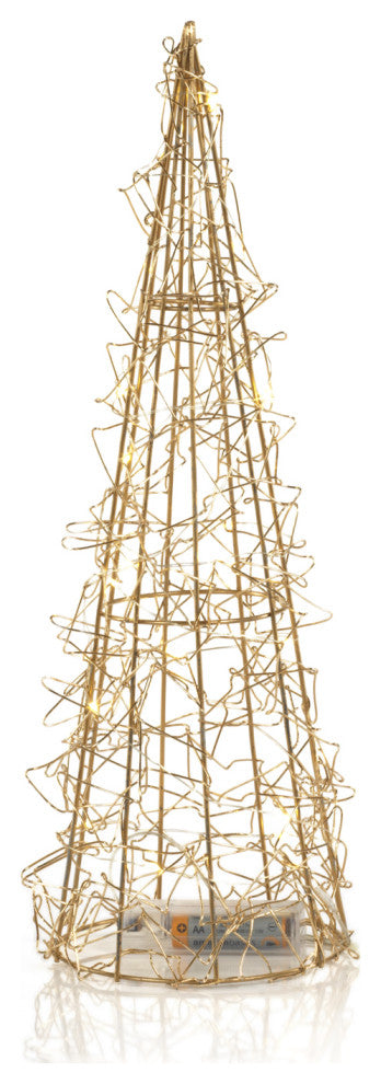 16" Holiday Wire LED Trees, Set of 4