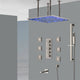 Comiso 24" LED Rainfall Shower System and 6 Jetted Body Sprays, Brushed Nickel