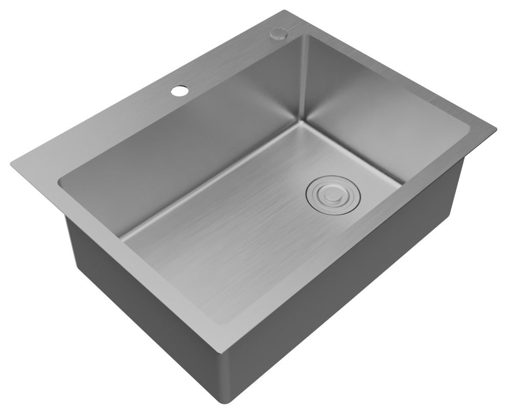 Karran Fusion Top Mount 28-in x 22-in Stainless Steel Single Bowl Kitchen Sink