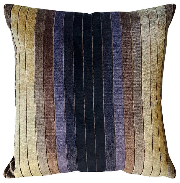 Bullion Stripes Textured Velvet Throw Pillow 20x20, with Polyfill Insert
