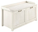Farmhouse Tray Top Grooved Drop Down Shoe Storage Entry Bench "“ White Wash