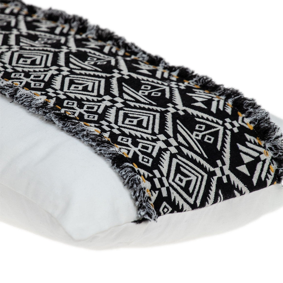 Black and White Patched Throw Pillow