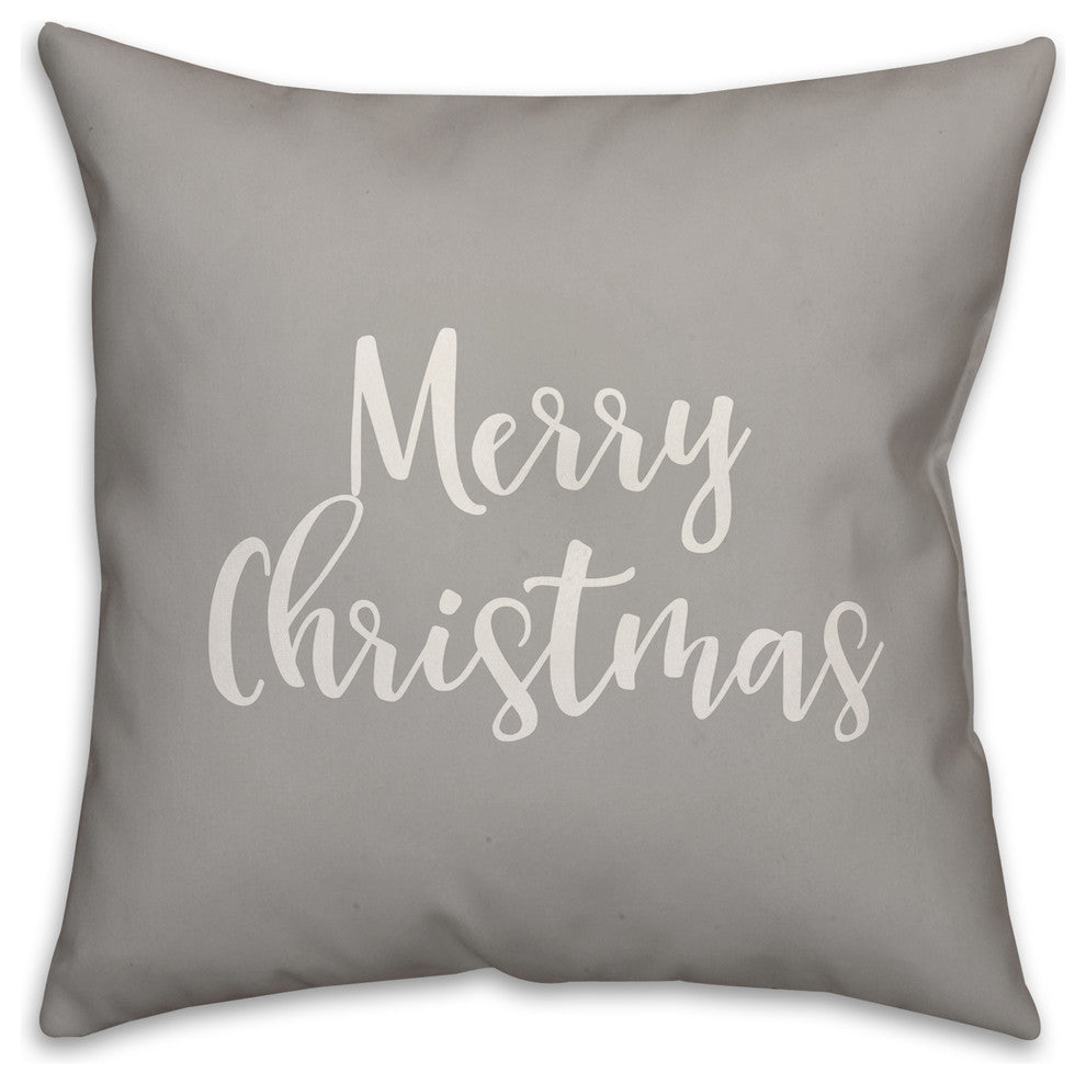 Merry Everything & Happy Always, Light Green 18x18 Throw Pillow Cover