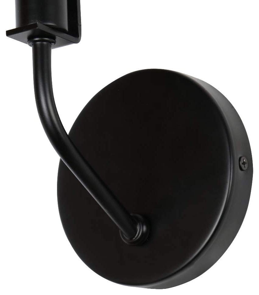 Modern 1 light wall fixture with glass shade black wall sconce for hallway