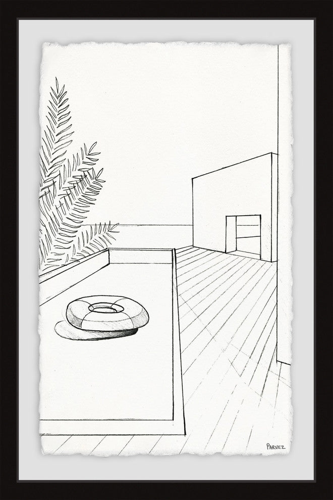 "Infinity Pool View" Framed Painting Print, 20"x30"