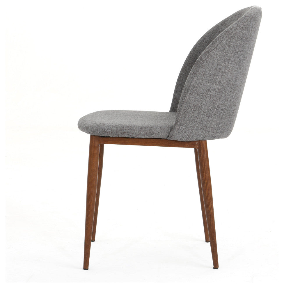 GDF Studio Anastasia Light Gray Fabric Dining Chairs, Set of 2