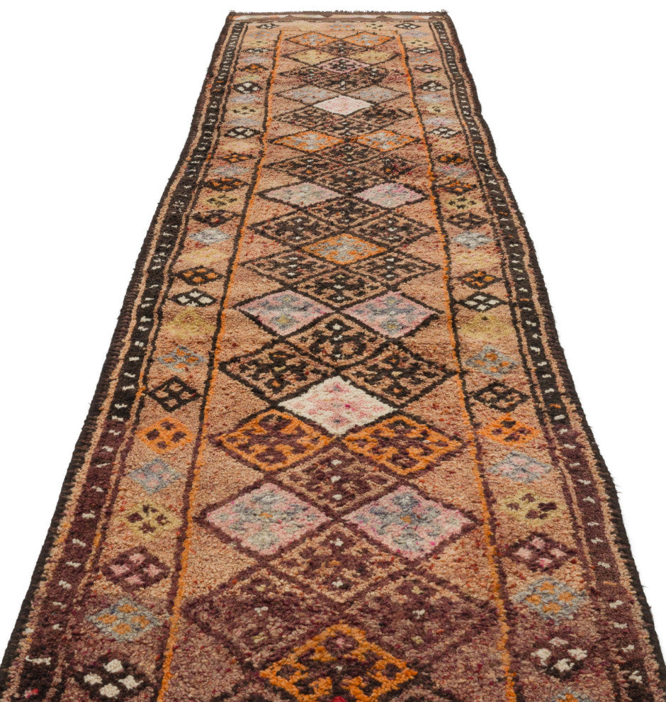 Vintage Turkish Runner Rug 2' 10" x 11' 8", 34 in. x 140 in.