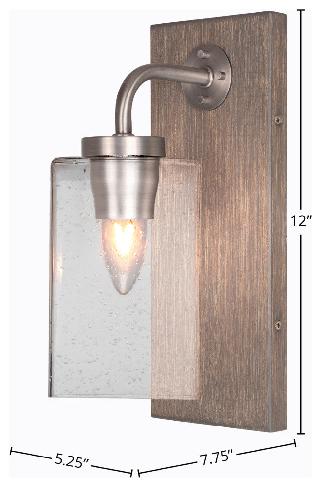 Oxbridge Wall Sconce, Graphite & Painted Distressed Metal, 4" Clear Bubble