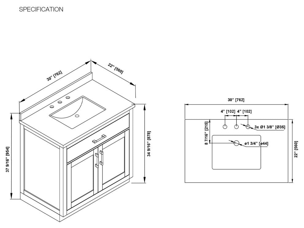 OVE Decors Bailey Vanity, Matte Black, 72"