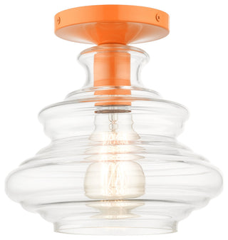 1 Light Shiny Orange Semi-Flush