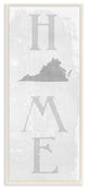 Virginia Home State Map Grey Te"xtured Word Design, 7"x17"