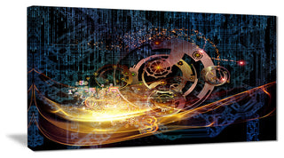 "Lights of Gears" Abstract Digital Art Canvas Print
