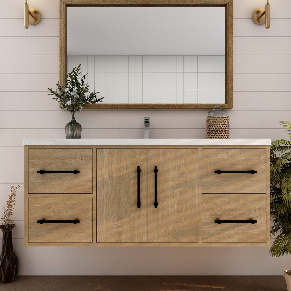 Victoria 48" Solid Wood Bath Vanity, Oak