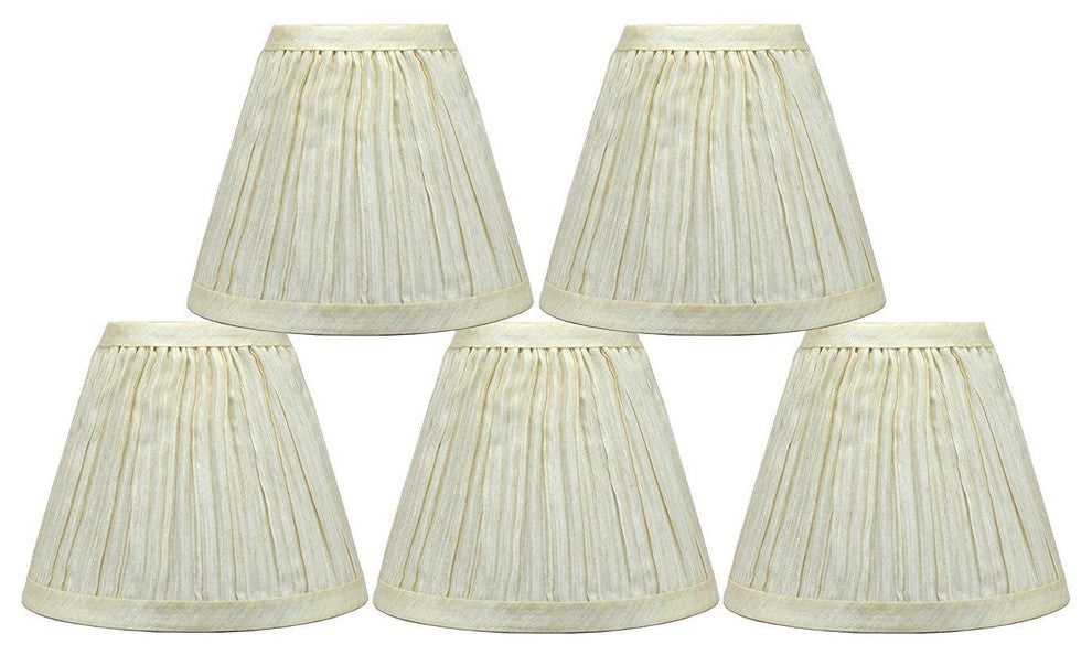 Chandelier Lamp Shade, 3x6x5", Cream, Set of 5