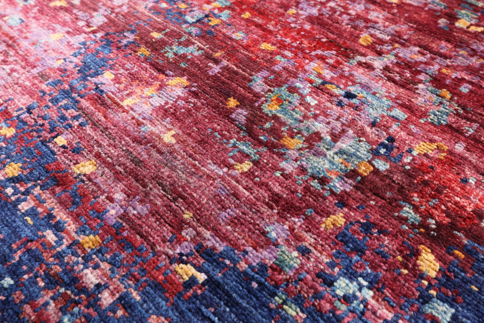 9' 9" X 13' 7" Modern Hand Knotted Wool Rug Q9752