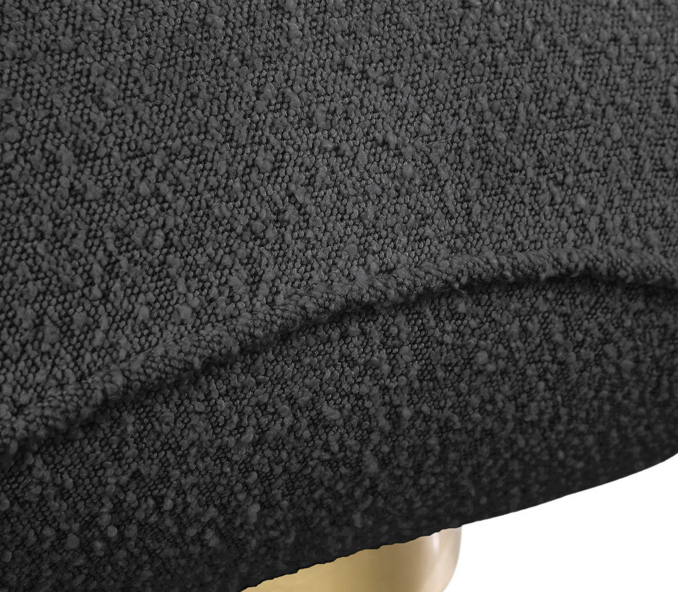 Geneva Boucle Fabric Upholstered Swivel Accent Chair, Black