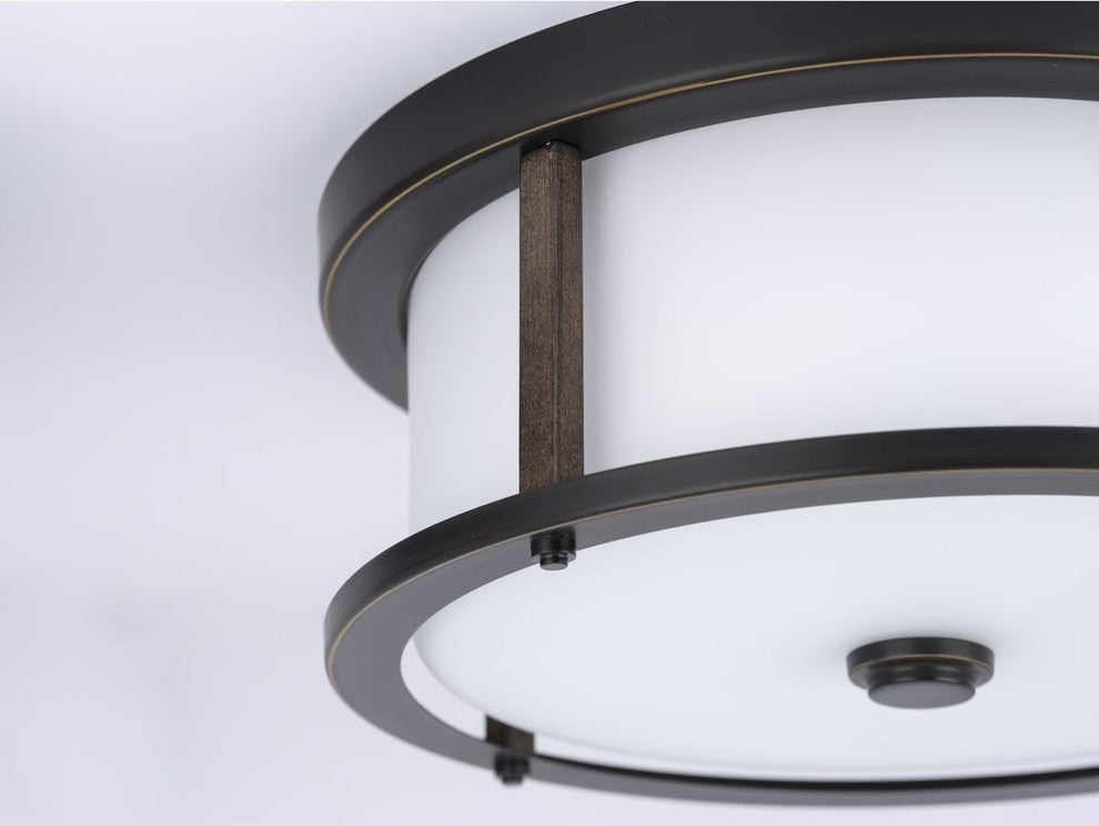 Mast Collection 2-Light 13" Flush Mount, Antique Bronze