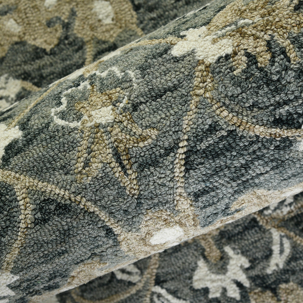 Romania Newburg Area Rug, Gray, 9' x 13', Floral