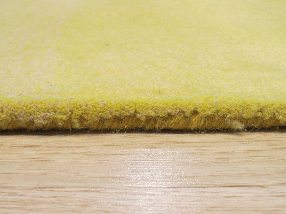 Yellow Contemporary Abstract Swirl Area Rug