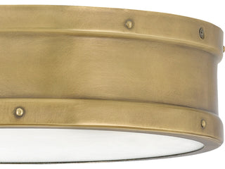 Quoizel QF5224 Ahoy 13"W LED Flush Mount Drum Ceiling Fixture - Antique