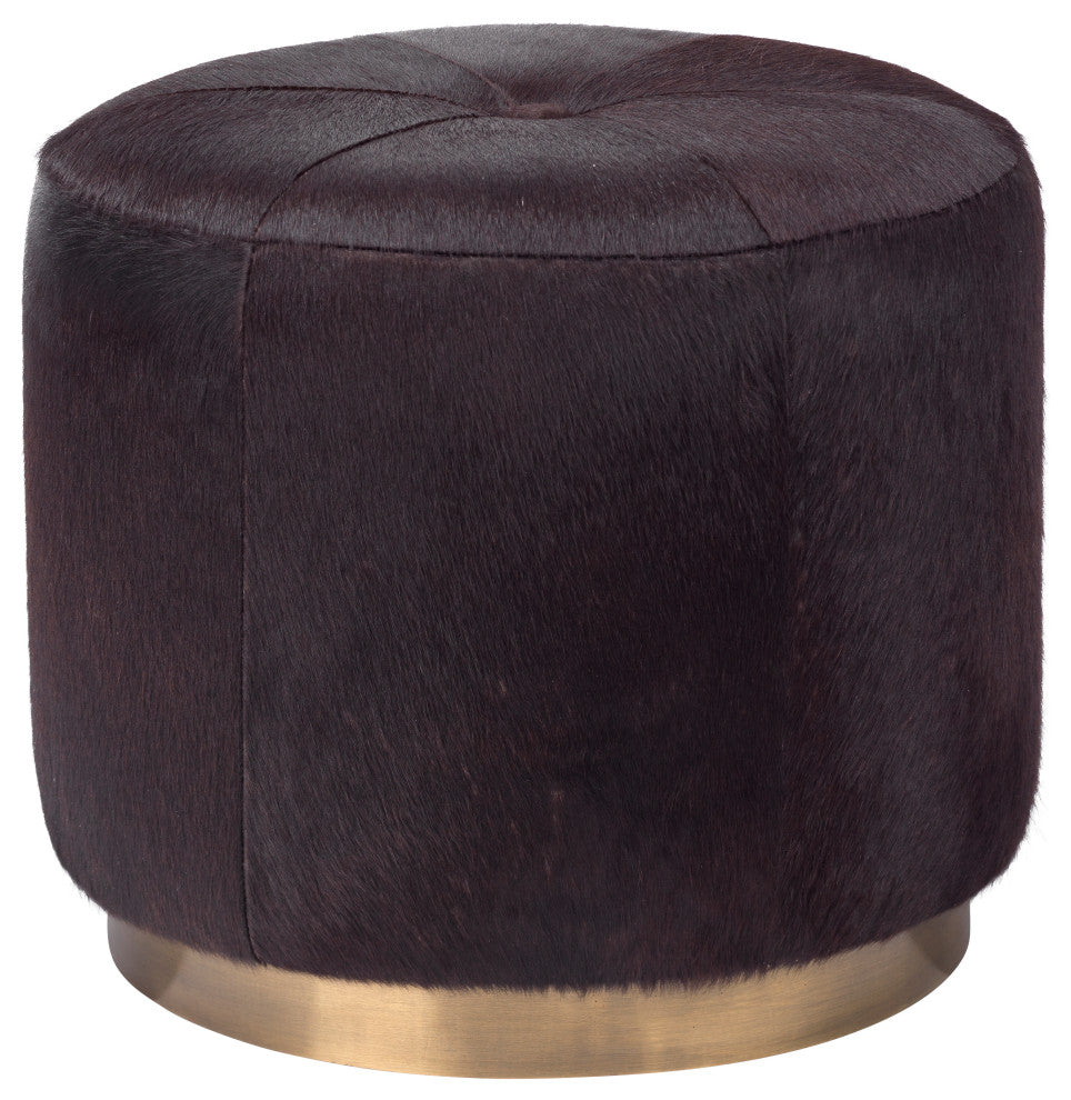 Thackery Hide On Roud Pouf, Small, Brown
