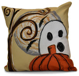 Ooky Spooky Geometric Print Pillow, Gold, 18"x18"