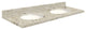 Quartz 61"x22" Double Sink Vanity Top, Single Faucet Hole, Carmel, White Bowl