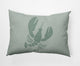 14x20" Lobster Nautical Decorative Indoor Pillow, Sage