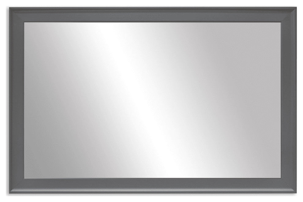 Morgan Framed Wall Mirror, Dark Grey, 20"x36"