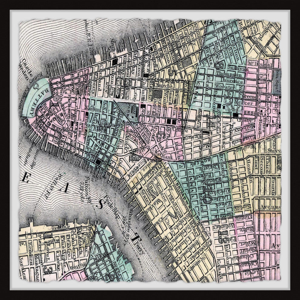 "East Map" Framed Painting Print, 12x12