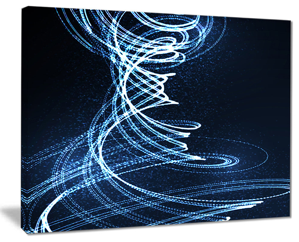"3D Illuminated Helix Shapes" Abstract Digital Art Canvas Print