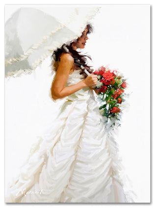 The Macneil Studio 'Bride Umbrella' Canvas Art, 32"x24"