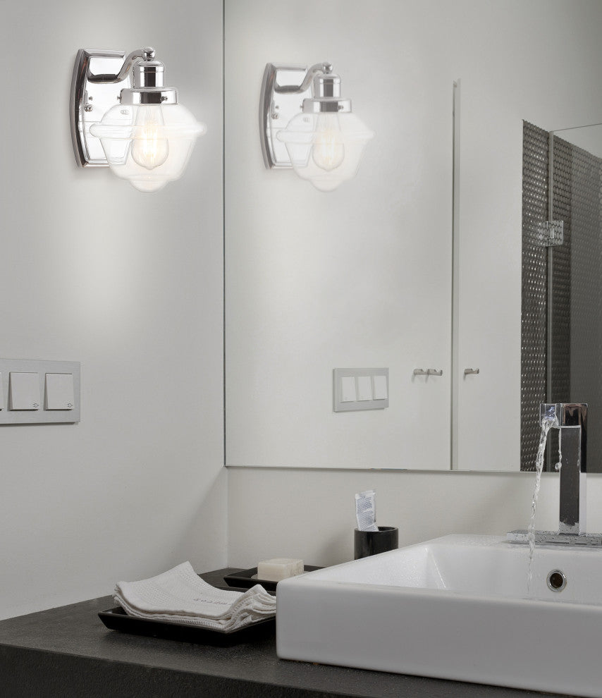 Orleans Iron LED Vanity Light, Chrome, 1 Bulb