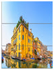 Venice Cityscape Water Canal, Abstract Triptych Canvas Artwork, 28x36, 3 Panels
