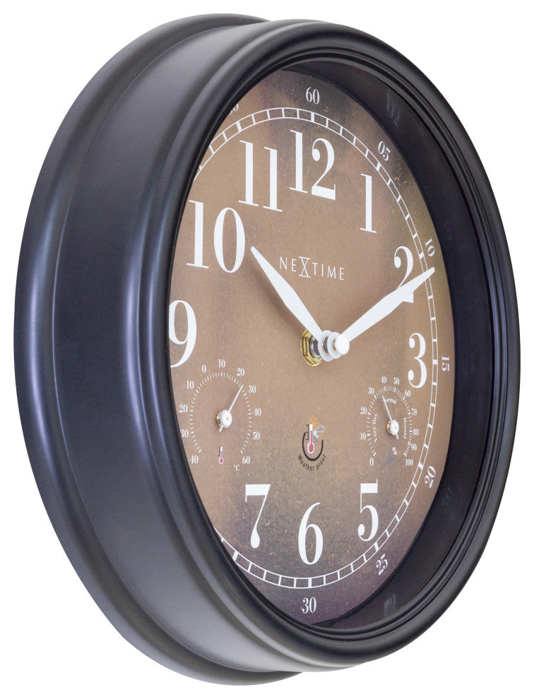 Jasmine 9.25 Inch Weatherstation Outdoor Wall Clock