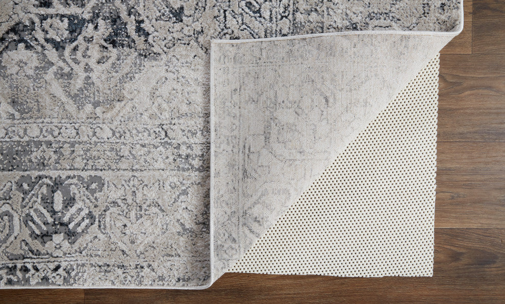Weave & Wander Adana Metallic Rug, Ivory/Silver/Black, 6ft-7in x 9ft-6in Rug