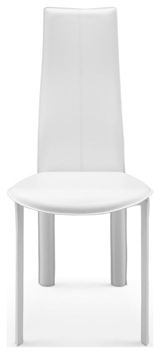 HomeRoots Modern Dining White Faux Leather Dining Chair