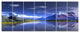 3D Rendered Mountains and Lake, Landscape Canvas Art Print, 83"x32", 7 Panels
