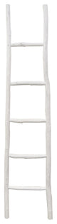 Plutus Brands Wood Ladder Decor, White, White Wood