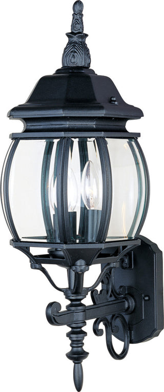 Maxim 1033 Crown Hill 23" 3 Light Wall Sconce - Black / Clear Glass
