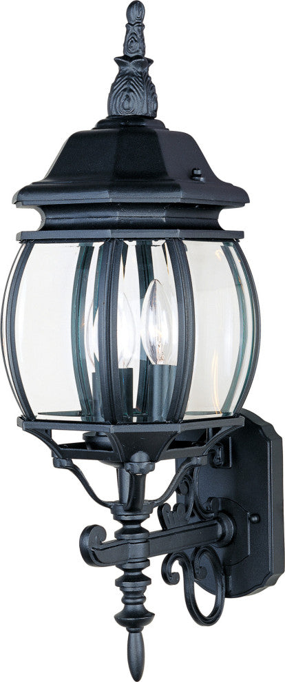 Maxim 1033 Crown Hill 23" 3 Light Wall Sconce - Black / Clear Glass