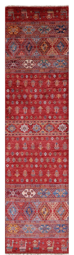 2' 7" X 9' 11" Tribal Persian Gabbeh Hand Knotted Wool Runner Rug Q10970