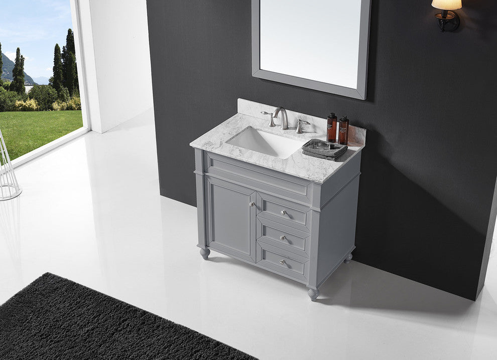 36" Single Bathroom Vanity Base, Taupe Gray