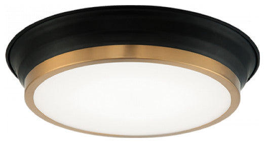 Matteo Lighting M11201BKAG Ceiling Mount, Black / Aged Gold Brass Finish