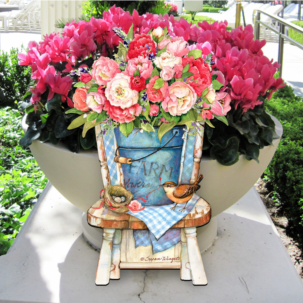 Peonies Bouquet Easter Door Decor