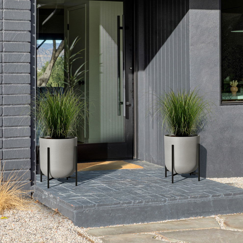 Veradek Mason Series Raised Kona 15" Planter With Stand Grey