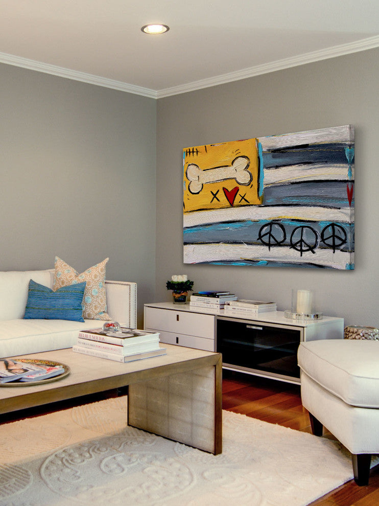 "Peace Bone Flag" Painting Print on Canvas by Tori Campisi