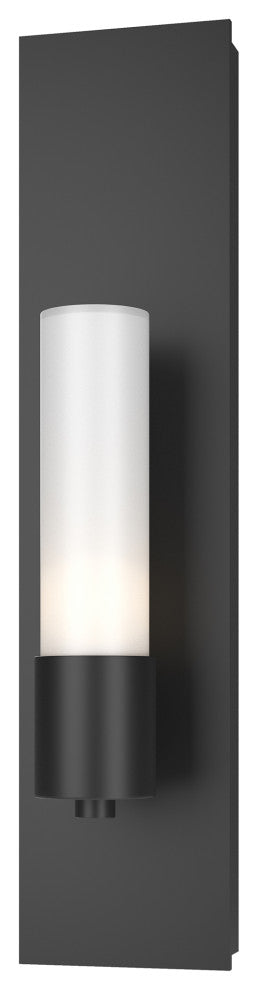 Pillar 1 Light Sconce, Black Finish, Opal Glass